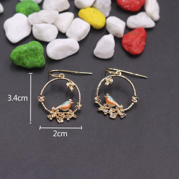 Boucle d'Oreille Perroquet Anneau