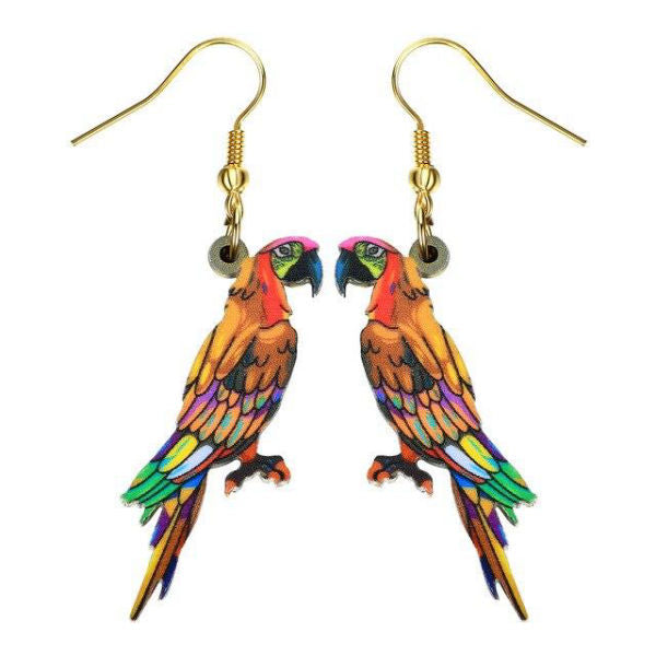 Boucle d'Oreille Perroquet Réaliste