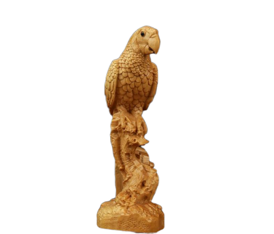 Statue perroquet bois