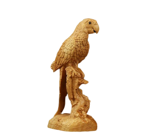 Statue perroquet en bois