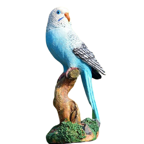 Statue perruche bleue