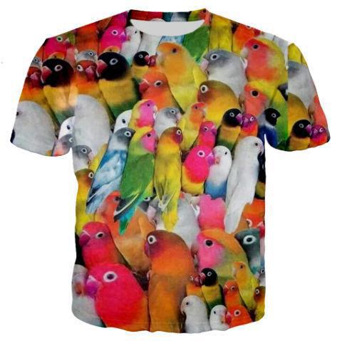 T-Shirt Famille Perroquet Multicolore | Perroquet-Royal