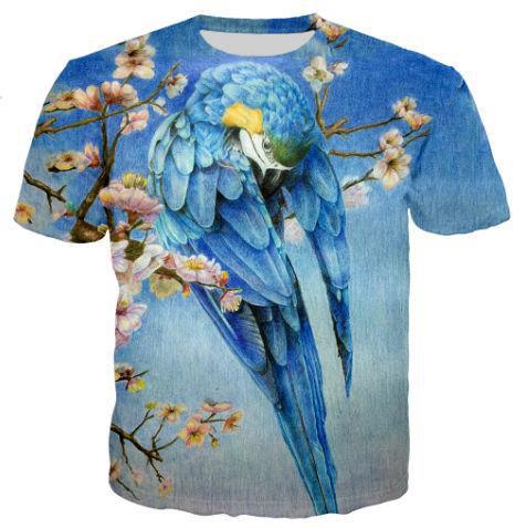 T-Shirt Perroquet Bleu Femme | Perroquet-Royal