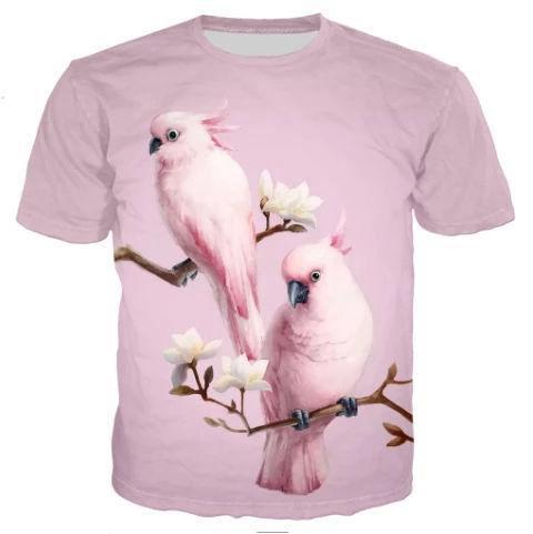 T-Shirt Perroquet Cacatoès Rose | Perroquet-Royal