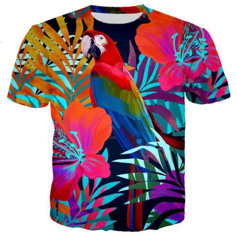 T-Shirt Perroquet Homme Multicolore | Perroquet-Royal