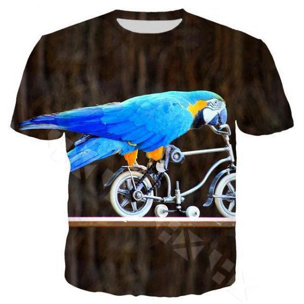 T-Shirt Perroquet sur Vélo Homme | Perroquet-Royal