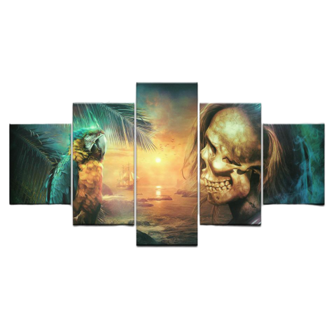 Tableau Perroquet<br> Crâne du Pirate